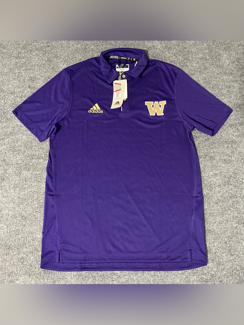 Adidas Washington Huskies Sideline Coach Player Polo Men’s Medium NWT